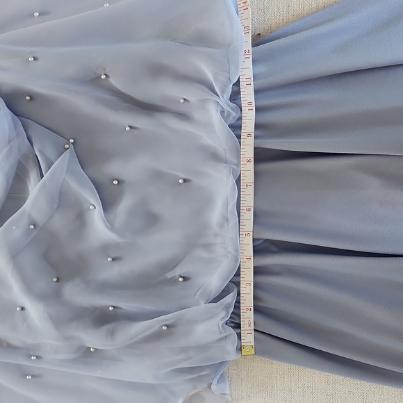 Vintage Sears Sheer Cape Overlay Cocktail Dress with Pearl Detail Size M - Picture 5 of 8